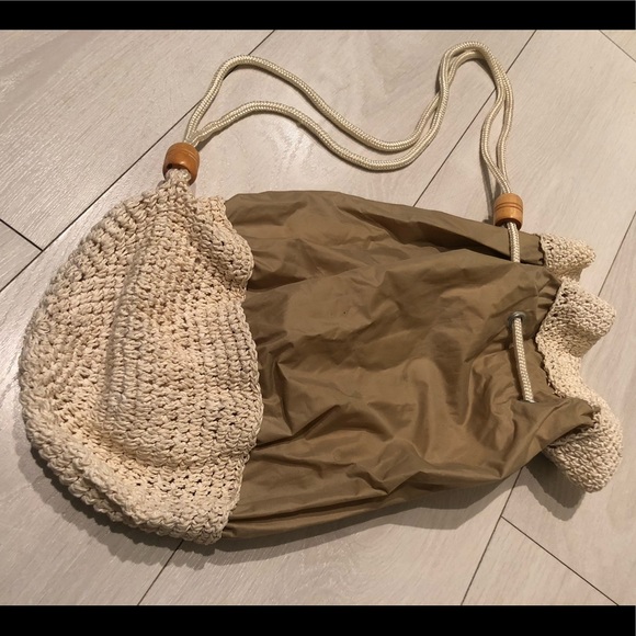 VINTAGE Knit Drawstring Bag - Picture 1 of 5